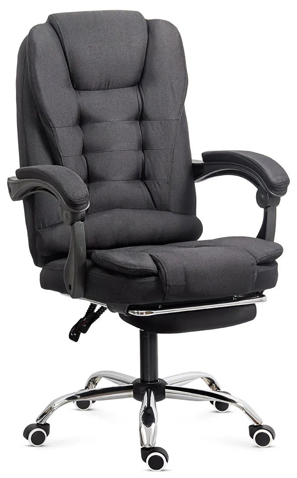 Scaun birou textil cu masaj in 7 puncte si baza metalica OFF 4181M negru