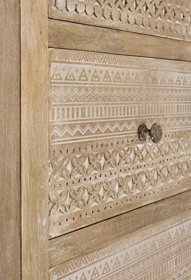 Bufet finisaj natural din lemn de Mango, 110x40x150 cm, Mayra Bizzotto