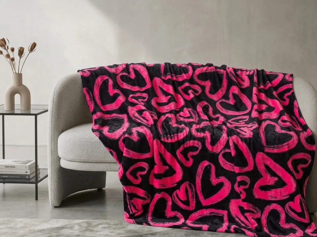 Patura Cocolino AMORYS, roz Dimensiune: 200 x 220 cm