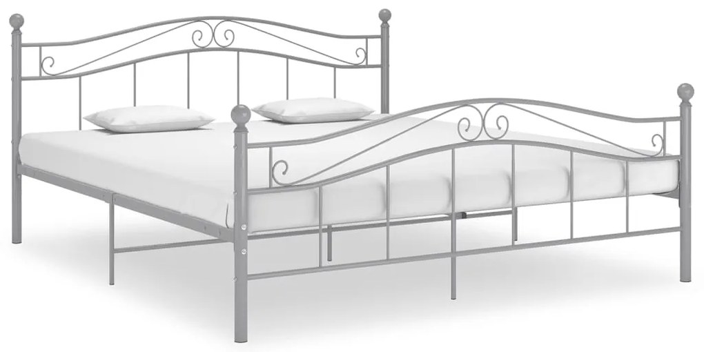 325008 vidaXL Cadru de pat, gri, 200x200 cm, metal