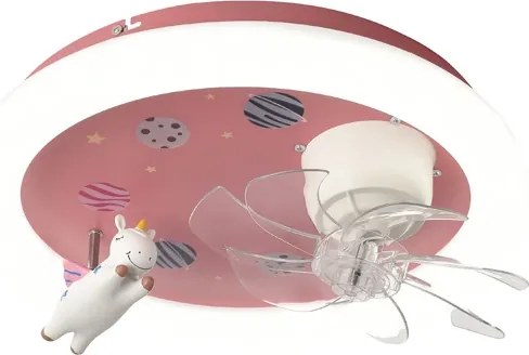 Plafonieră LED dimabilă pentru copii cu ventilator LED/48W/230V 3000/4000/6000K roz