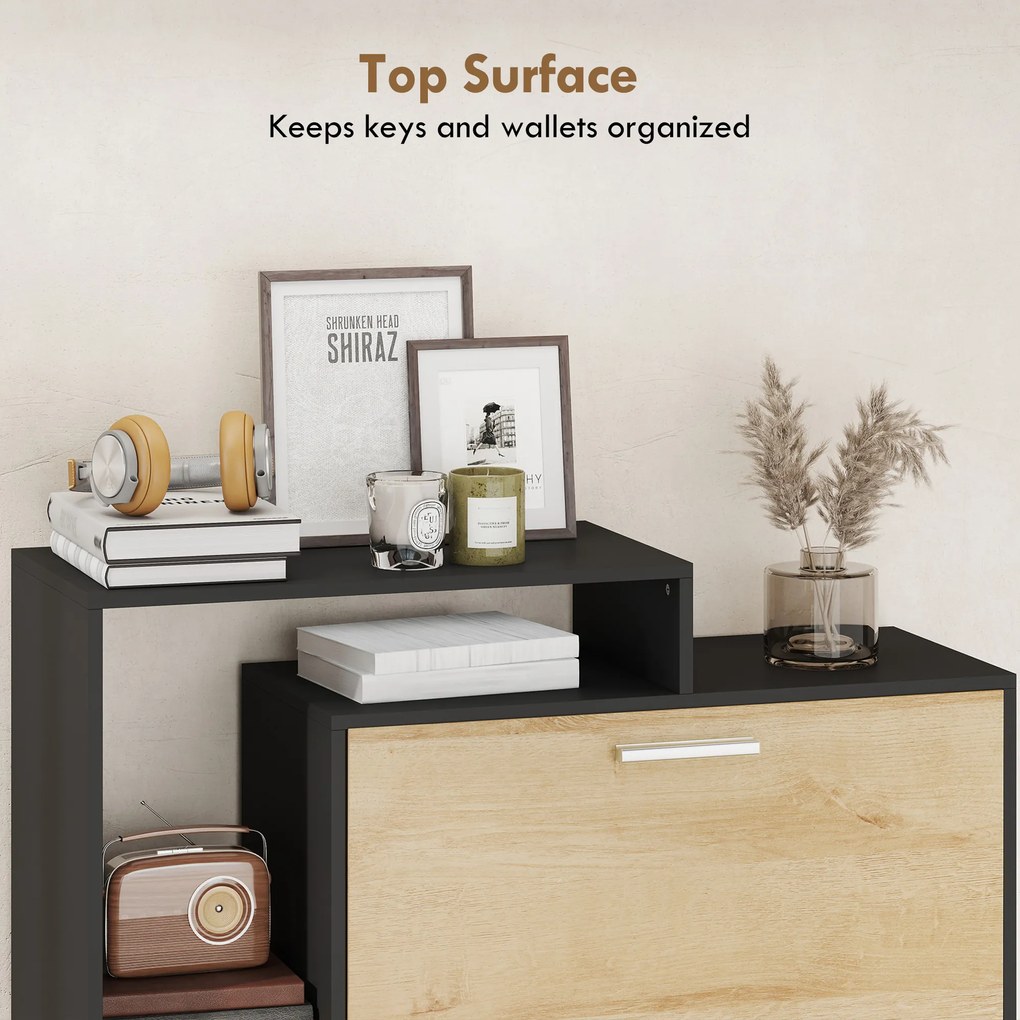 HOMCOM dulap slim pantofi, dulap economisire spațiu, pantofar slim, dulap rabatabil pantofi, pantofar economisire spațiu | Aosom Romania