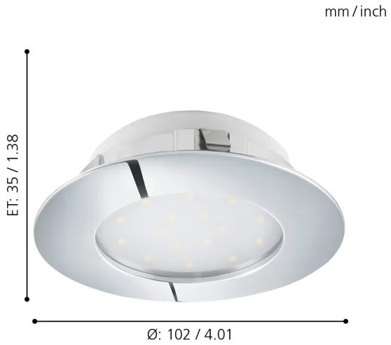 Eglo 95888 PINEDA - Plafonieră LED încastrată, 12W, 230V