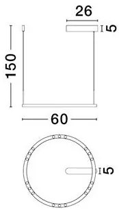 Lustra suspendata LED design circular LUNETTE 60cm NVL-9030925