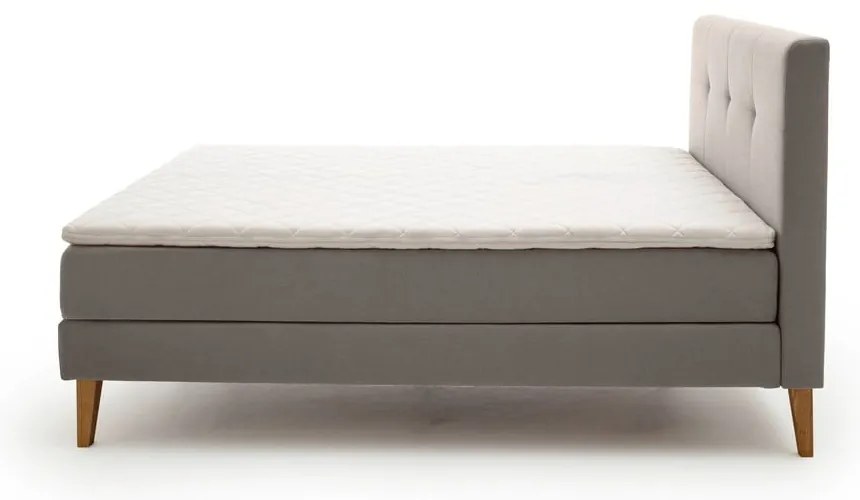 Pat boxspring gri deschis 160x200 cm Stockholm – Meise Möbel