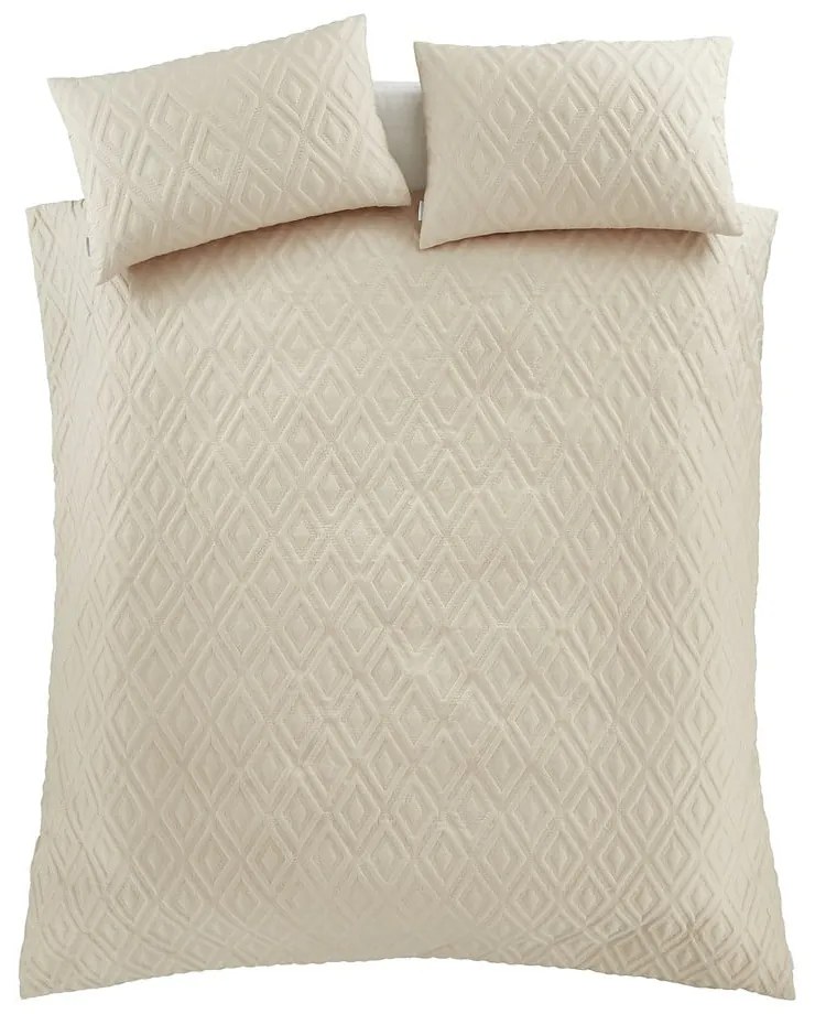 Lenjerie de pat bej pentru pat de o persoană 135x200 cm Jacob Geo – Catherine Lansfield