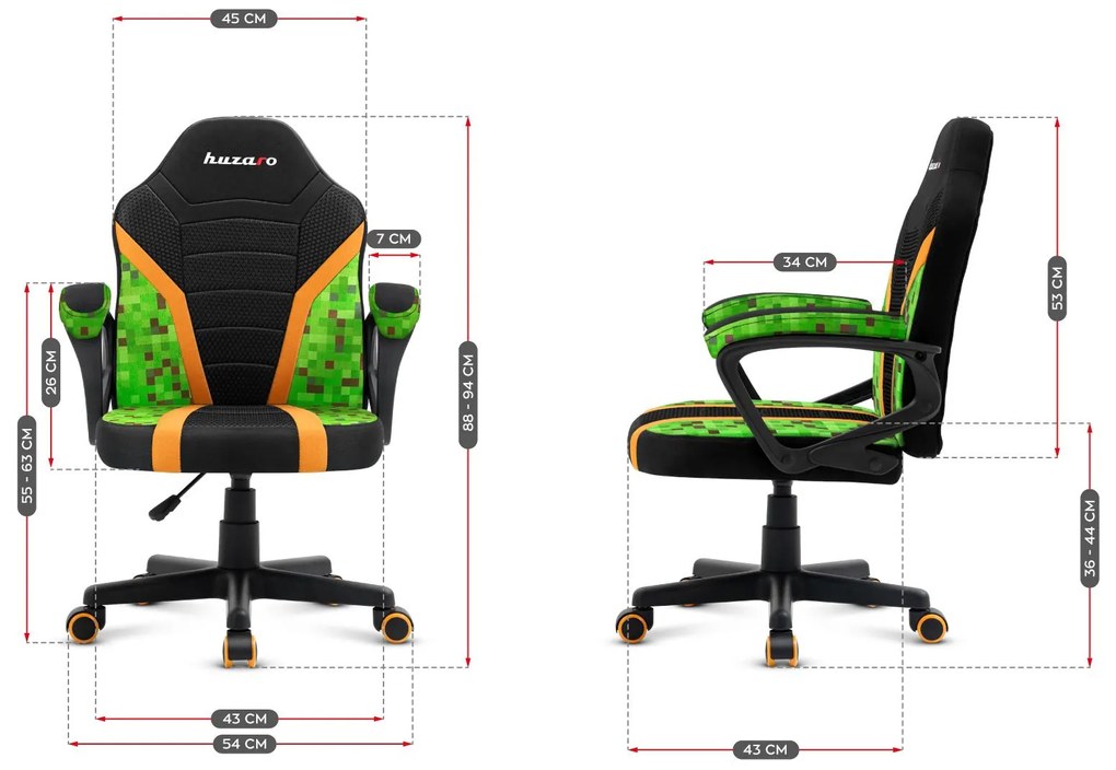 Scaun gaming pentru copii Rover 1 (negru + verde). 1087540