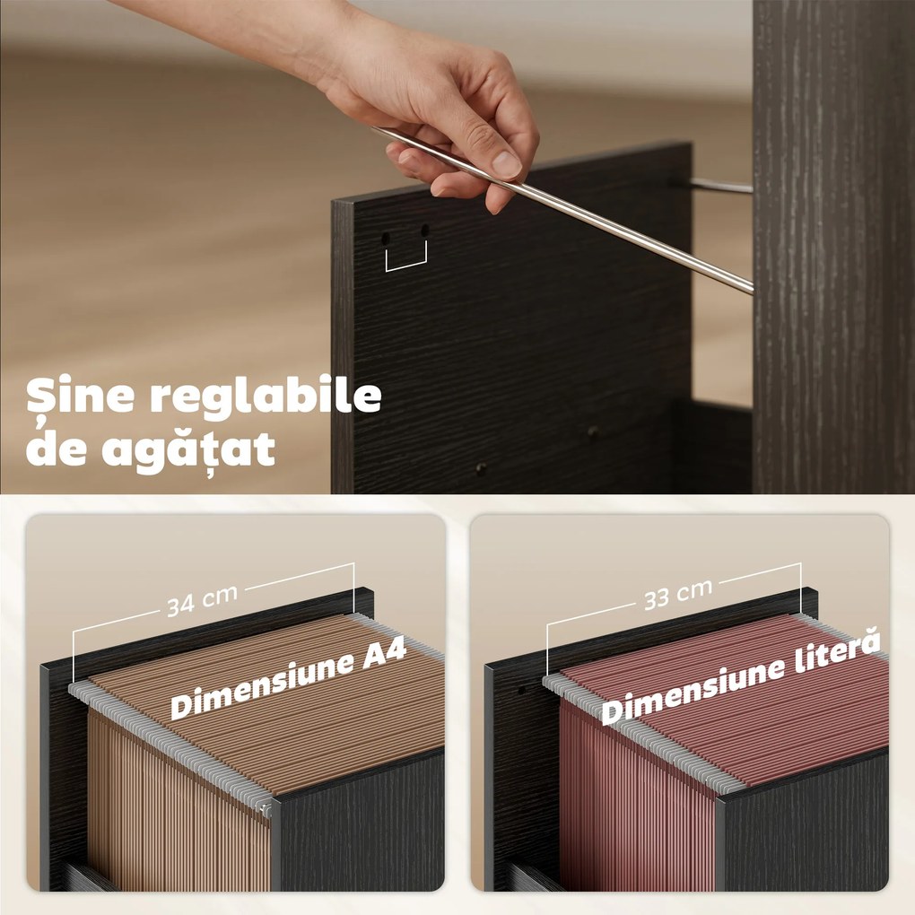 HOMCOM Birou Gaming Industrial, 120x52,3cm Stație Gaming cu Suport Tastatură, Compartiment Deschis și Sertare pentru Documente Format A4 Letter Legal, Masă Computer pentru Birou Acasă, Negru | Aosom Romania