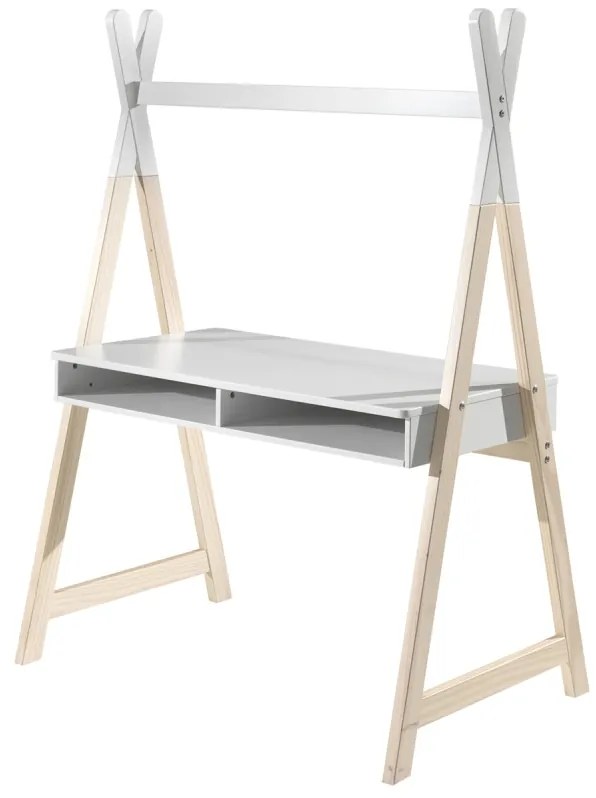 Birou pentru copii Tipi din lemn masiv de pin și MDF lăcuit – colecția Kiddy – Vipack