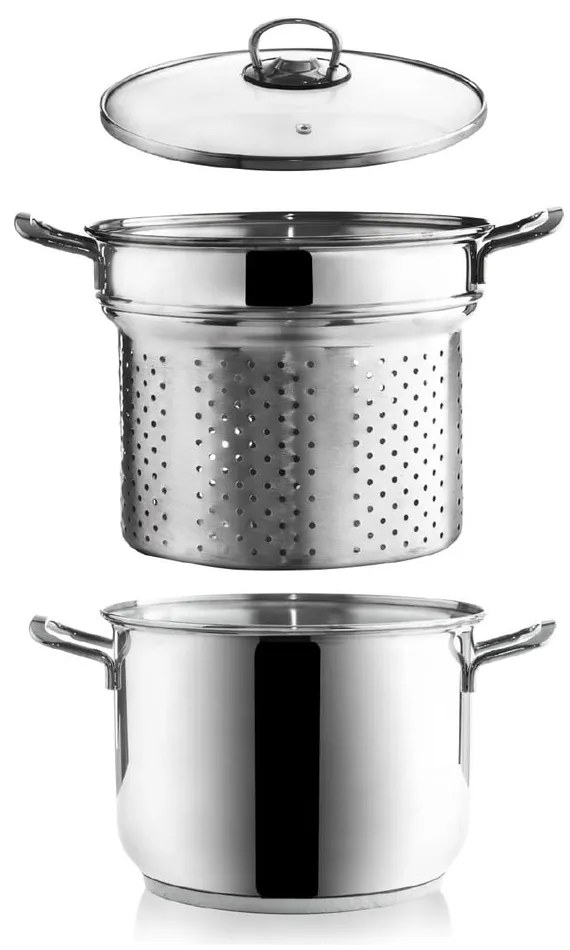 Oală inoxidabilă cu capac pentru paste Orion Anett, 6 l