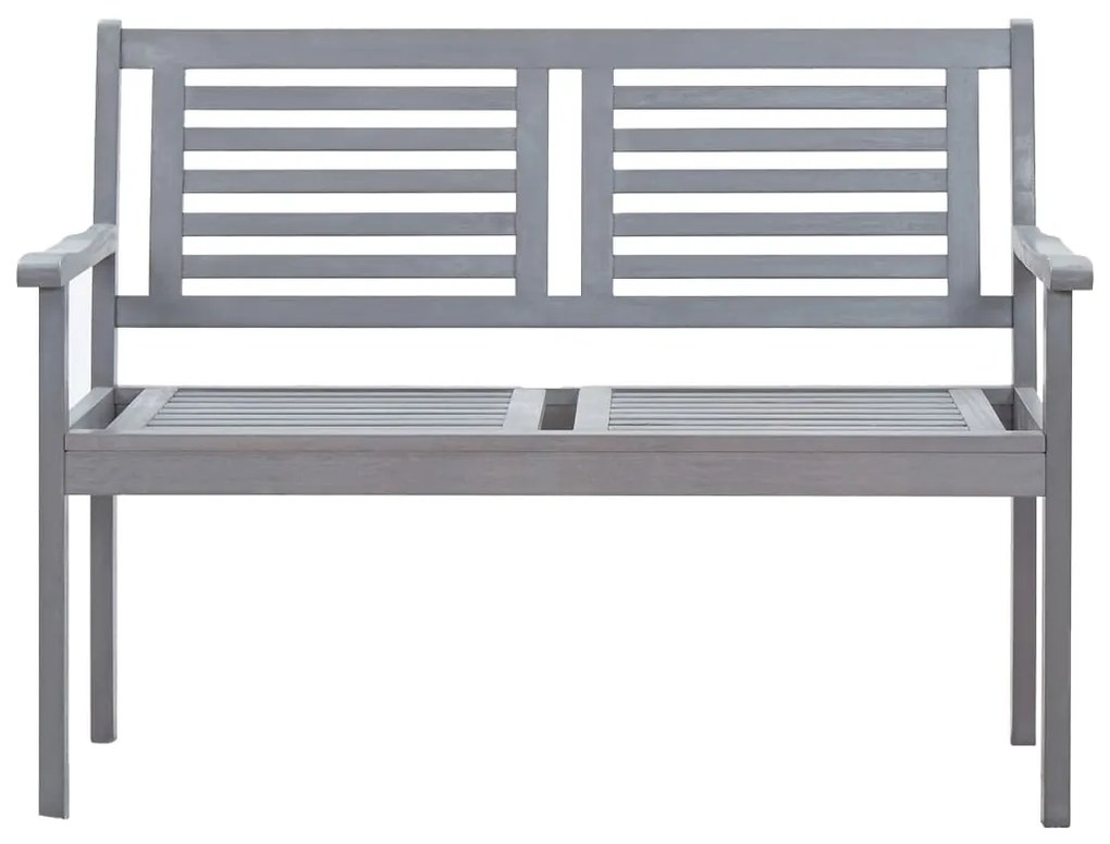 47294 vidaXL Bancă grădină cu 2 locuri, 120 cm, gri, lemn masiv de eucalipt