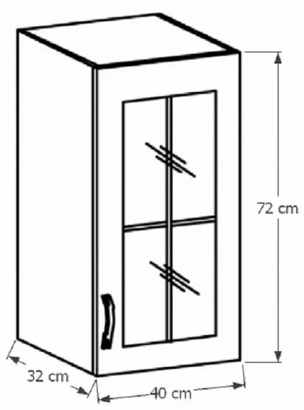 Dulap superior de bucătărie G40S Sillina (nuc milano). 1015127