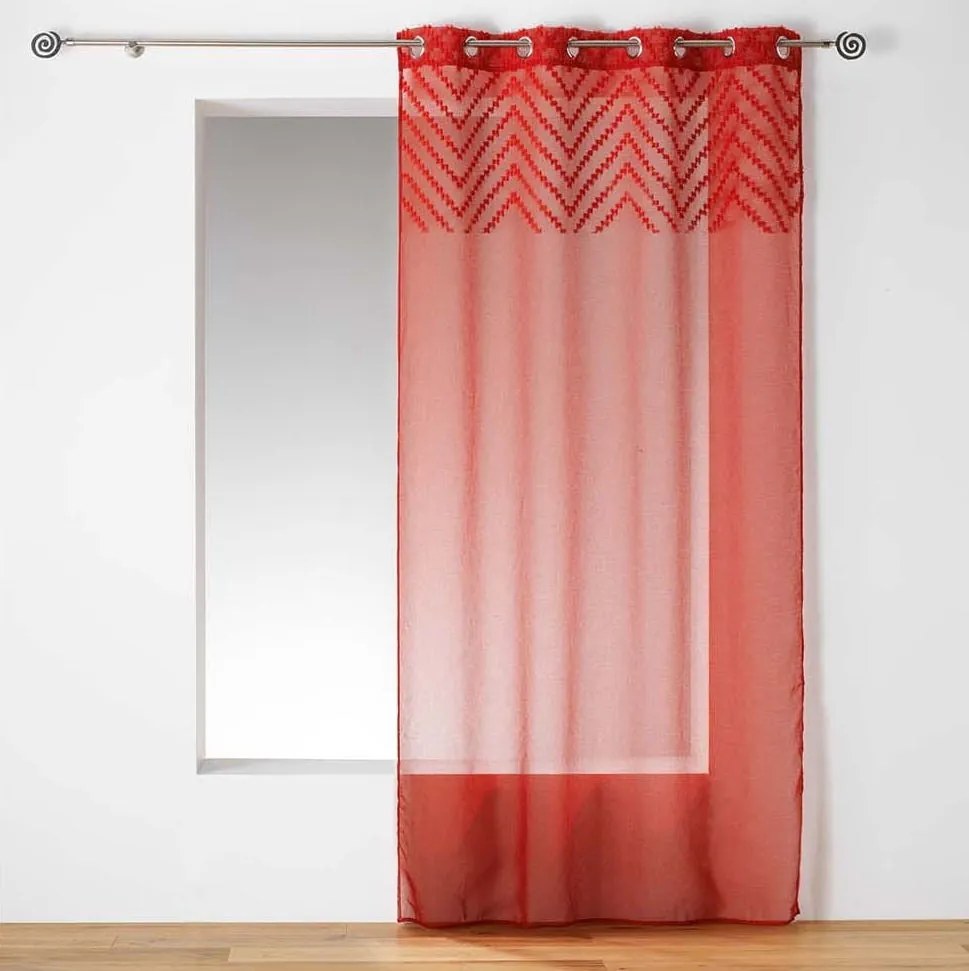 Perdea roșie cu un model delicat pe partea de sus SAHARA TOP 140x240 cm