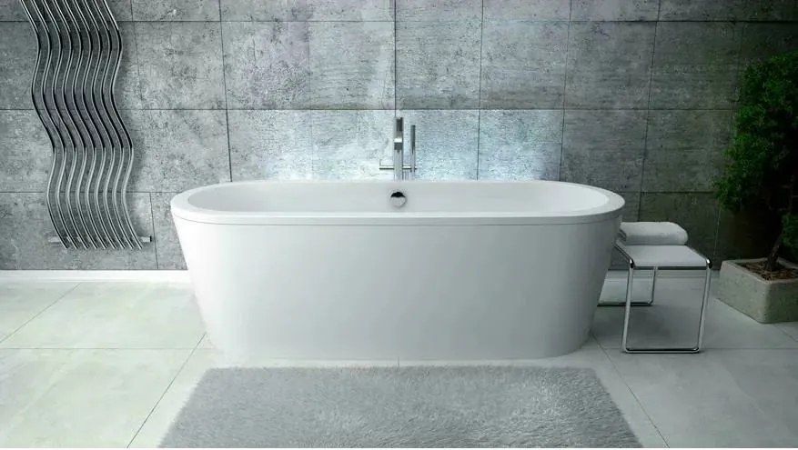 Cada freestanding Besco Victoria 160x75 cm masca alba