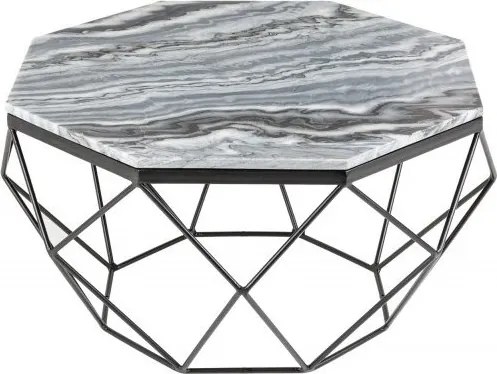 Masuta de cafea design minimalist Diamond 69cm, marmura gri