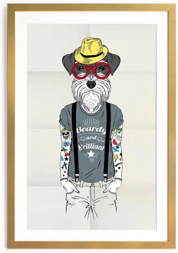 Tablou/poster înrămat Really Nice Things Hipster Dog, 65 x 45 cm