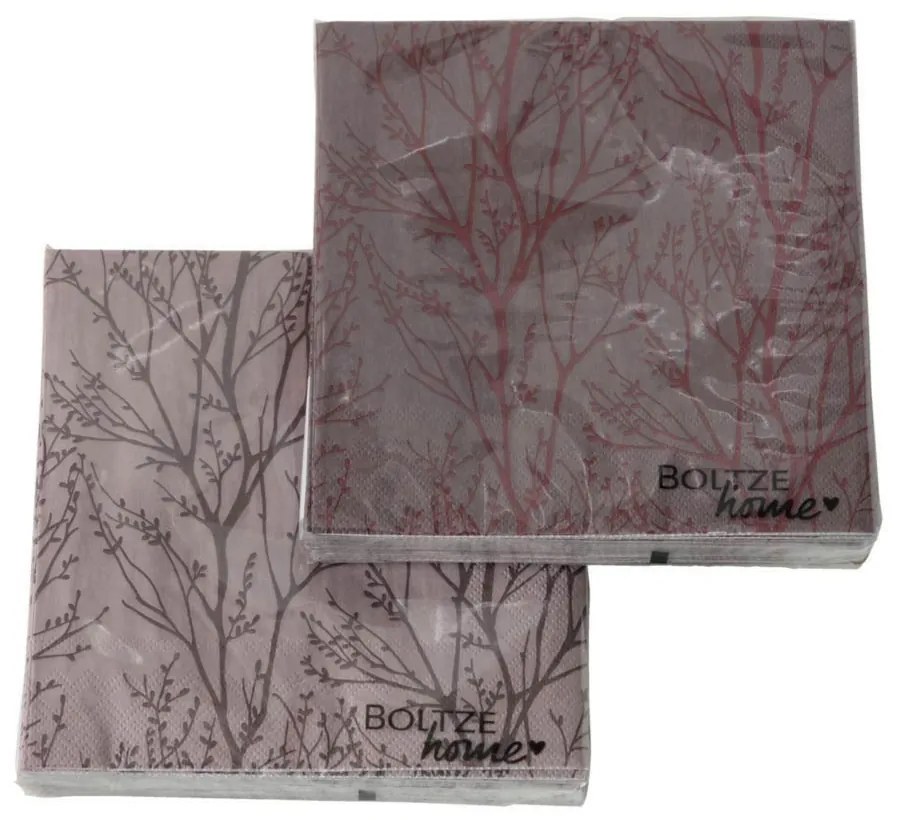 Servetele Forest 17x17 cm, maro/bordo, 20 buc/set, model 2