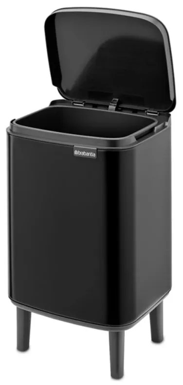 Coș Brabantia Bo Small Hi 1006645, 7 L, Ridicat, Deschidere lină și silențioasă, Bază antiderapantă, Negru