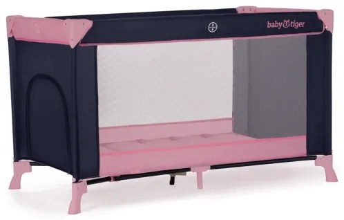 Pătuț de voiaj Baby Tiger VIKI roz KINDERKRAFT