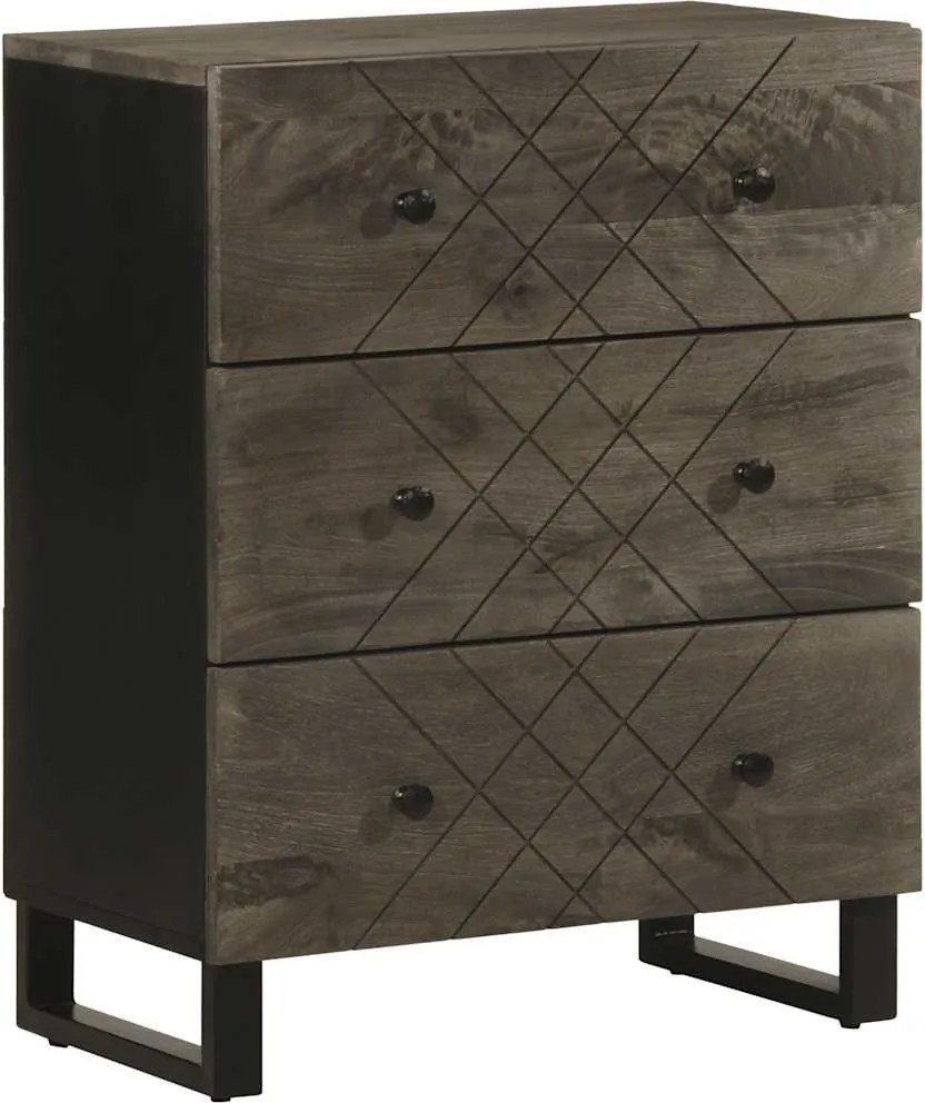 vidaXL Bufetă neagră 60x33x75 cm lemn masiv de mango