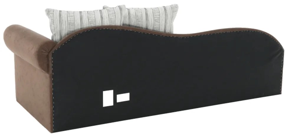 Divan extensibil, maro/bej/auriu/model, dreapta, AGA D