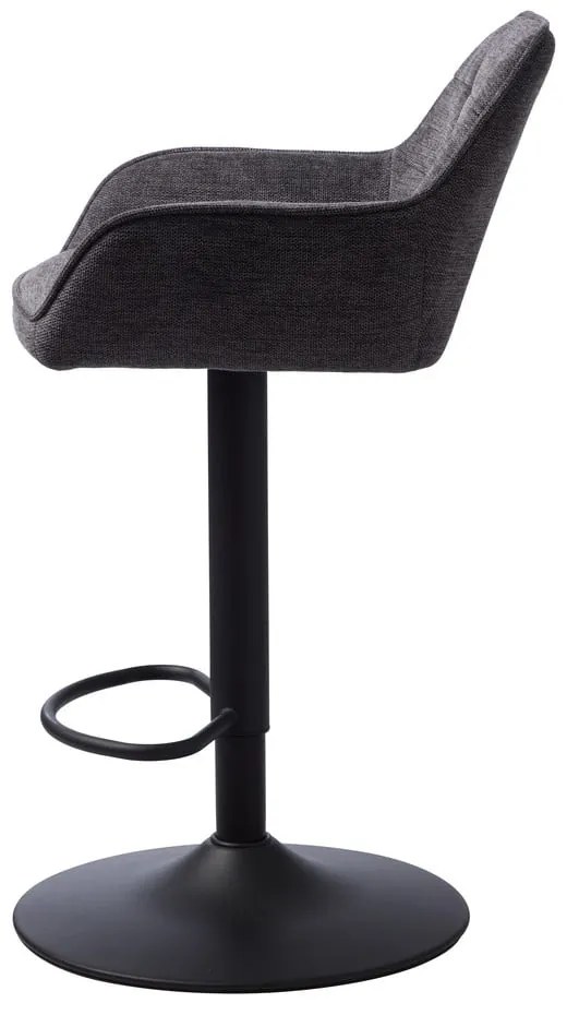 Scaun de bar gri închis cu înălțime ajustabilă Nolan – Unique Furniture