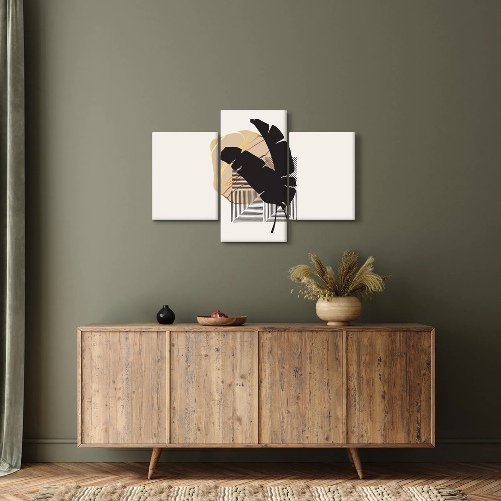 Tablou - Abstracție cu frunze tropicale N⁰4 (90x60 cm)