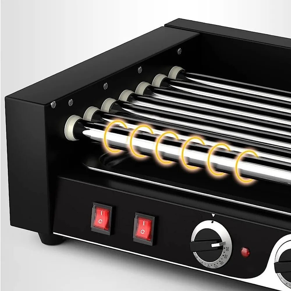 Aparat de prajit-incalzit crenvursti cu role pentru preparare HOT DOG