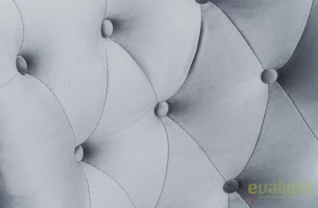 Scaun de birou elegant Victorian, catifea gri argintiu