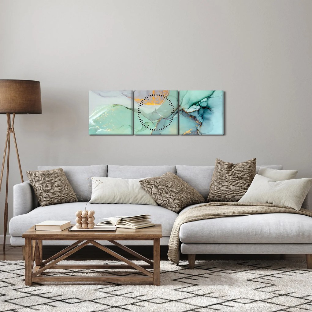 Tablou abstract (cu ceas) (90x30 cm)