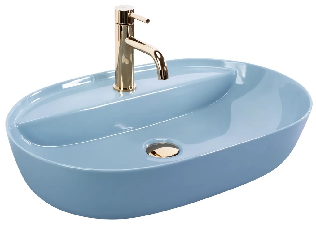 Lavoar Aura albastru lucios L61 cm