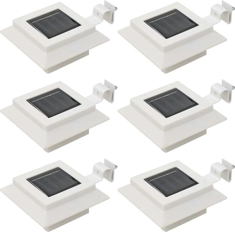 vidaXL Lămpi solare de exterior cu LED, 6 buc, alb, 12 cm, pătrat
