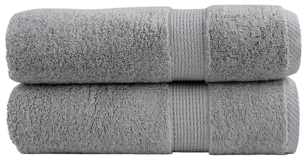 vidaXL Prosoape de mâini premium SOLUND 2 buc gri 50x100cm 600gsm