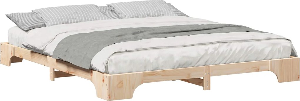 vidaXL Cadru de pat Maro 200 x 210 cm Lemn de pin masiv
