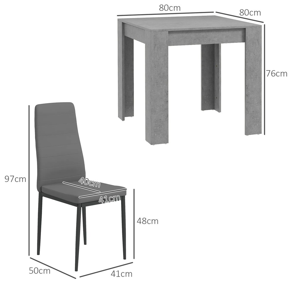 HOMCOM Set de masa pentru 2 persoane, Set din 3 piese de masa si