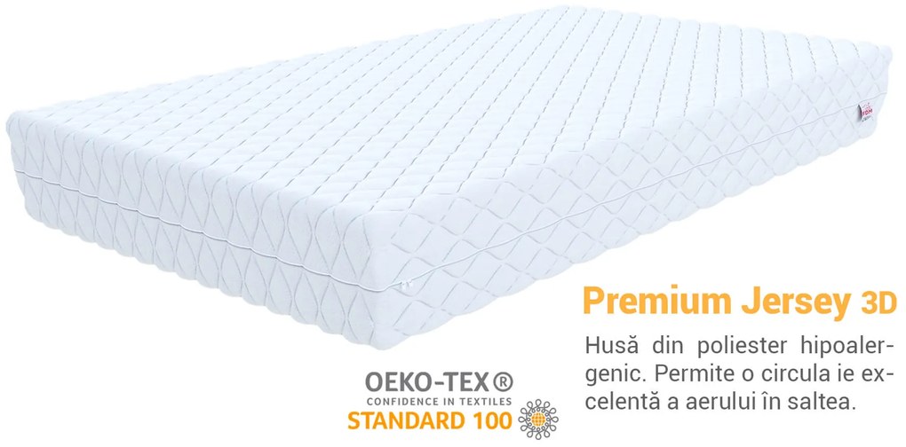 Saltea de cocos Sandra 80x200 Husă: Premium Jersey 3D