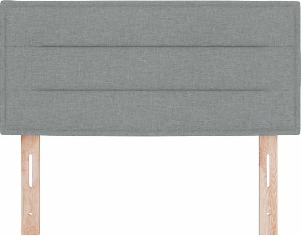 vidaXL Tăblie LED cu benzi LED cu headboard Gri deschis 80 cm țesătură