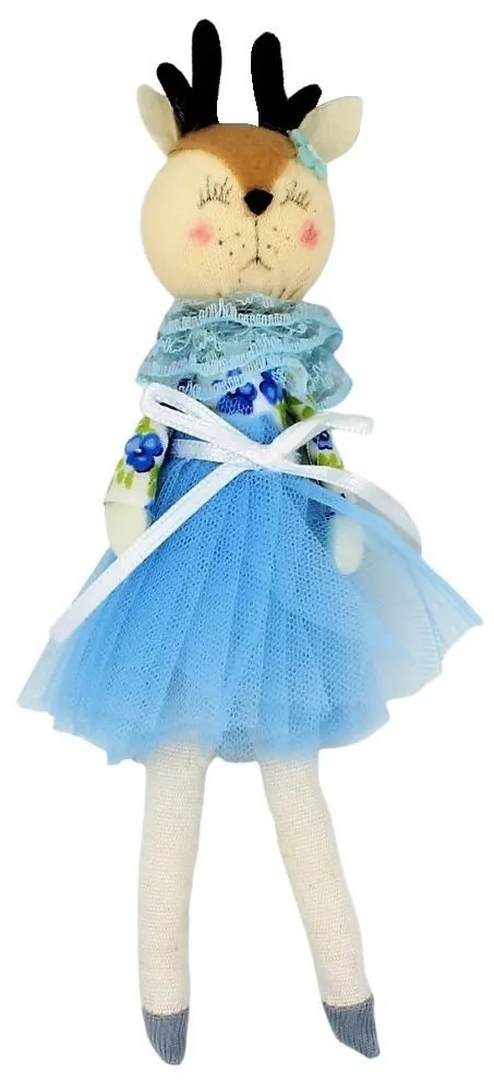 Decorațiune Zooky animăluț căprioară rochiță bleu