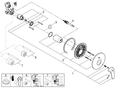 GROHE 29117000 - Baterie pentru cadă LINEARE crom lucios