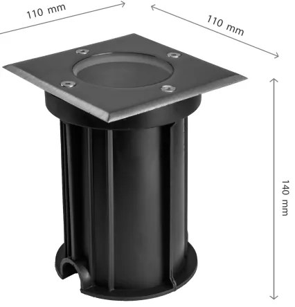 Corp de iluminat de exterior pentru căi de acces LUKKA CONNECT 1xGU10/4W/230V IP67 crom mat pătrat