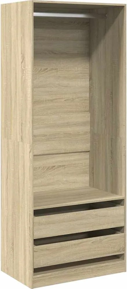 vidaXL Șifonier, stejar sonoma, 80x50x200 cm, lemn prelucrat