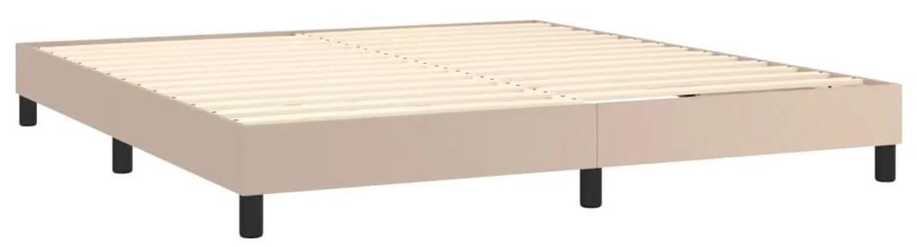 Cadru de pat box spring, cappuccino, 180x200cm, piele ecologica Cappuccino, 25 cm, 180 x 200 cm