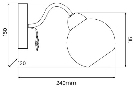 Spot de perete CONNOR 1xE27/15W/230V crom lucios/alb