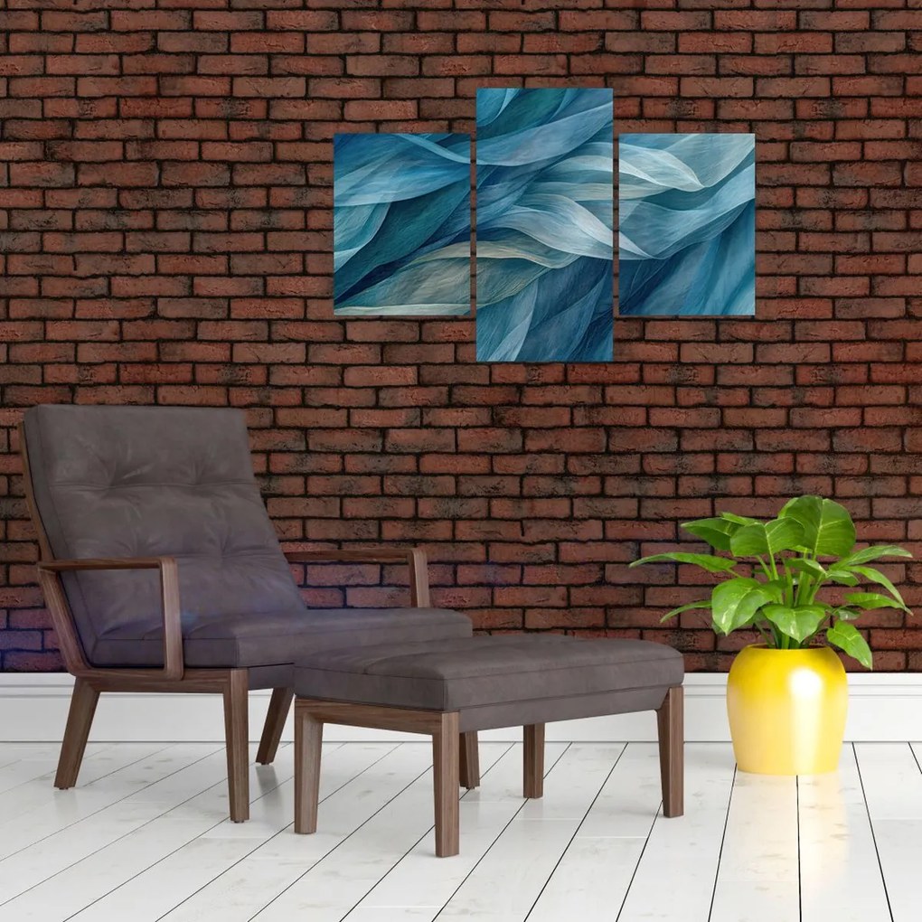 Tablou - Undele albastre și albe (90x60 cm)