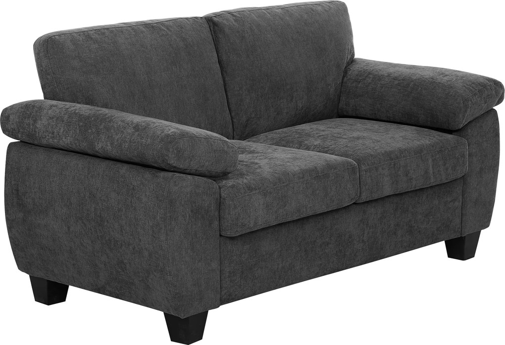 HOMCOM Canapea 2 locuri, 156 cm canapea chenille cu perne groase cu arcuri, brațe late căptușite, capacitate 300 kg, Gri închis | Aosom Romania