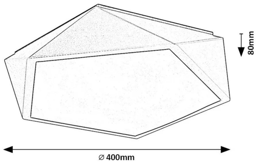 Plafoniera gri cu forma pentagonala Raffa 40cm