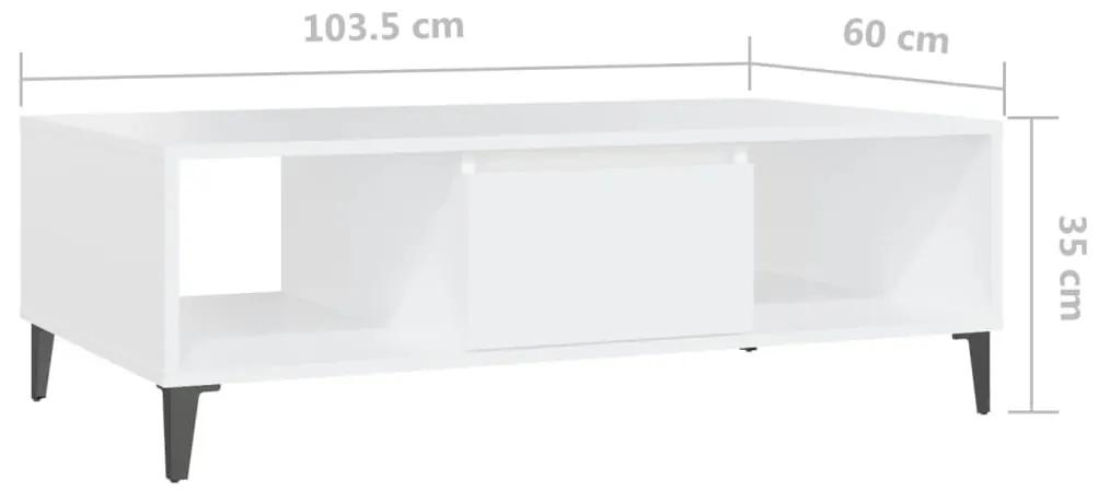 Masuta de cafea, alb, 103,5x60x35 cm, PAL 1, Alb