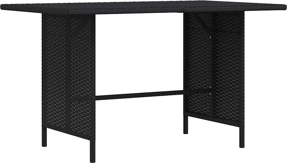 vidaXL Masă de grădină, negru, 110x70x65 cm, poliratan