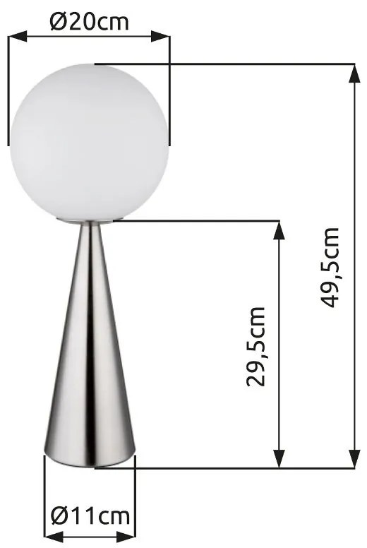 Veioza/Lampa de masa design modern PINPAL nickel/opal