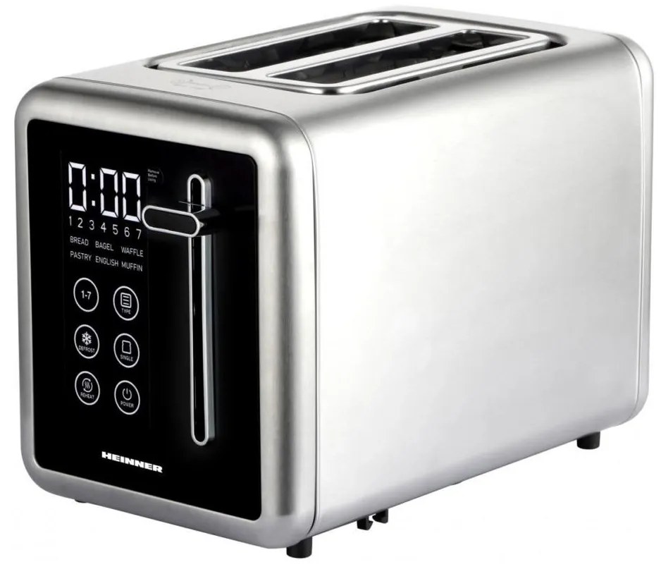 Heinner HTP-DD900BKSS - prăjitor de pâine digital, 900 W, 230 V, inox